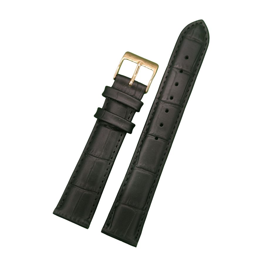 LG 530 Lederband schwarz LG 530 / LS 530 | Kroko | schwarze Naht - Image 1