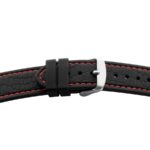 Kunststoffband BE 1811 | schwarz | genarbt | rote Naht | 22/22 mm | BEAR