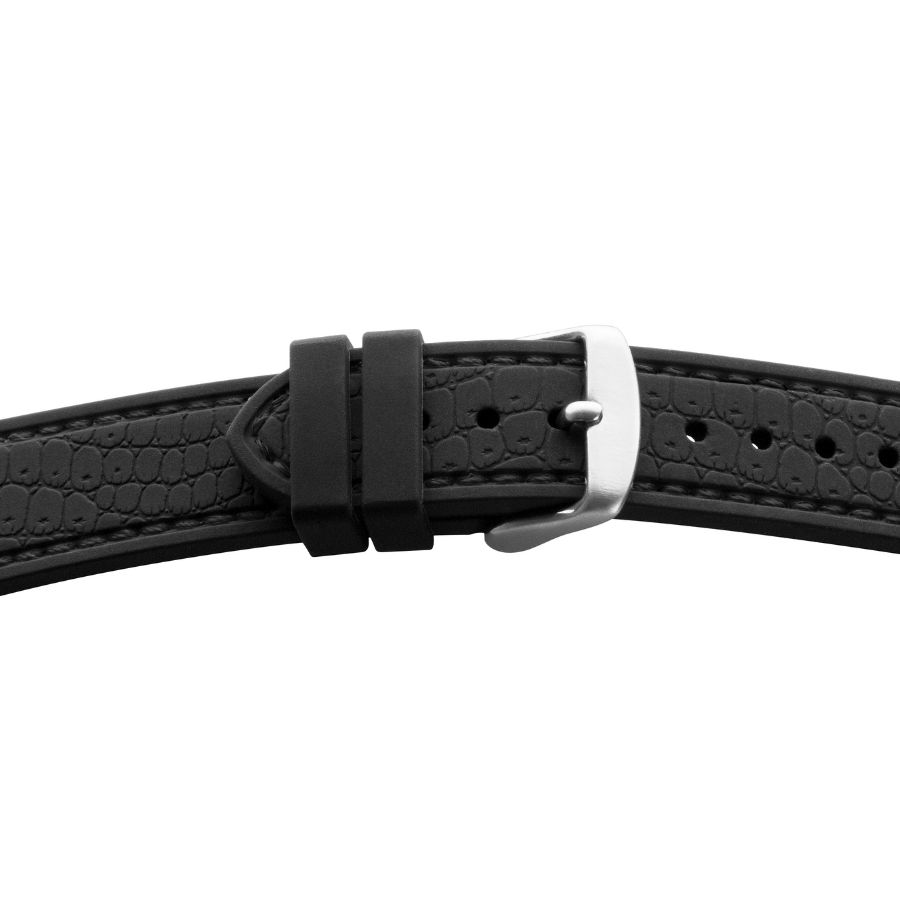 BE 1812 (1) Kunststoffband BE 1812 | schwarz | genarbt | schwarze Naht | 20/20 mm | BEAR – Bild 1