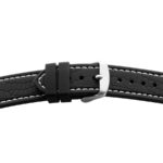 Kunststoffband BE 1814 | schwarz | genarbt | weisse Naht | 20/20 mm | BEAR