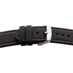 Kunststoffband BE 1818 | schwarz | genarbt | rote Naht | 18/18 mm | BEAR