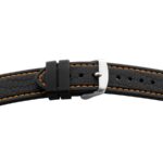 Kunststoffband BE 1816 | schwarz | genarbt | orange Naht | 20/20 mm | BEAR